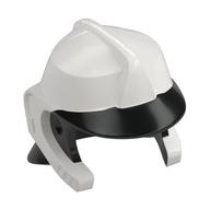 Helmet with Black Peak and Neck Protector Pattern Weiß