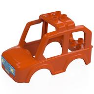 Duplo Car Body 4 × 8 with Medium Blue Grill, Headlights print Rotorange