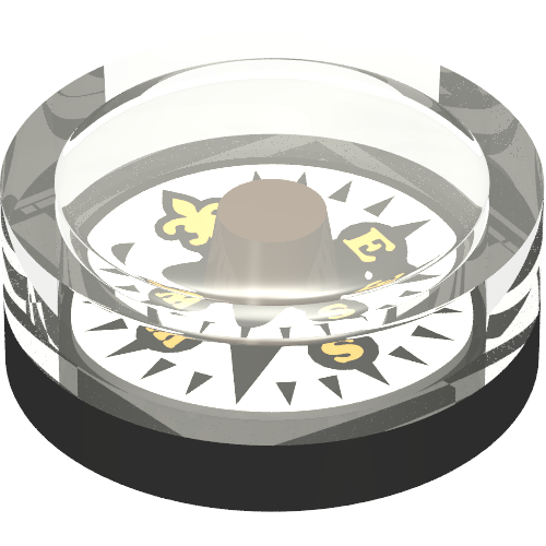 Equipment Compass with Fleur de Lis Print Black