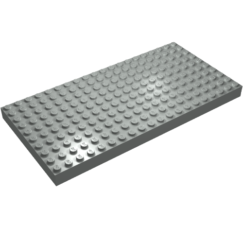 Brick 10 × 20 without Bottom Tubes, with '+' Cross Support and 4 Side Supports (early Baseplate) Light Gray