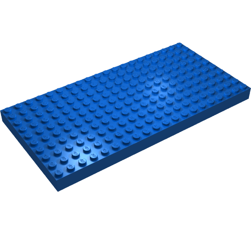 Brick 10 × 20 with Bottom Tubes in single row around edge, with '+' Cross Support Blau