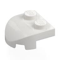 Brick Wedged, Rounded 2 × 2 with Curved Front, 2 Studs White