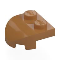 Brick Wedged, Rounded 2 × 2 with Curved Front, 2 Studs Medium Nougat