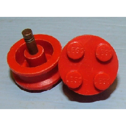 Wheel Old with 4 Studs without inner Side Supports (Old Lego Logo) Rot