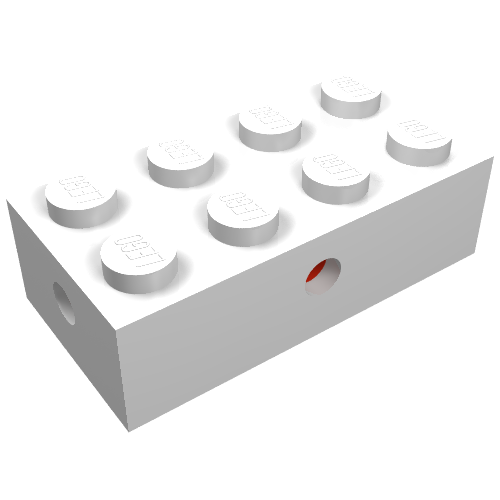 Brick Special 2 × 4 with Wheel Holder Old, Opaque Bottom White
