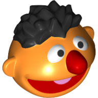 Minifig Head Special (Ernie) Orange