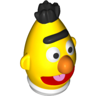 Minifig Head Special (Bert) Yellow