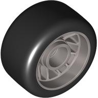 Wheel Rim 24 × 13.4 with Black Slick Tyre [Soft Rubber] Flat Silver