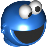 Minifig Head Special (Cookie Monster) Blue