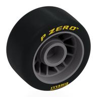Wheel Rim 24 × 13.4 with Black Slick Tyre [Soft Rubber] with Yellow 'PIRELLI P ZERO' print Flat Silver