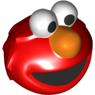 Minifig Head Special (Elmo) Rot