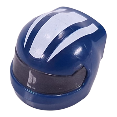 Helmet, Formula 1 with Trans-Black Visor pattern and White Stripes print Dark Blue