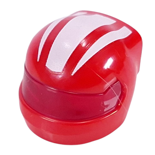 Helmet, Formula 1 with Trans-Red Visor pattern and White Stripes print Rot
