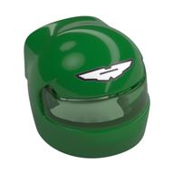Helmet, Formula 1 with Trans-Green Visor pattern and White/Silver Aston Martin Wings print Grün