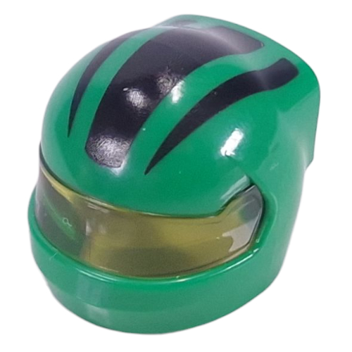 Helmet, Formula 1 with Trans-Yellow Visor pattern and Black Stripes print Grün