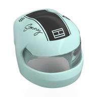 Helmet, Formula 1 with Trans-Clear Visor pattern, Black Stripe, 'Sonny' print Light Aqua