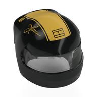 Helmet, Formula 1 with Trans-Clear Visor pattern, Gold Stripe, 'Joshua' print Schwarz