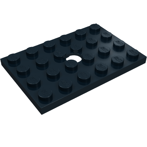Plate Special 4 × 6 with Hole Black