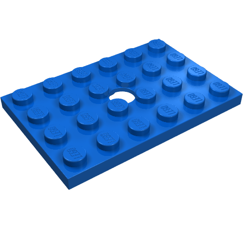 Plate Special 4 × 6 with Hole Blue