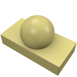 Fliese 1 × 2 mit Kugel Chrome Gold