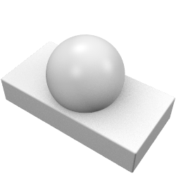 Fliese 1 × 2 mit Kugel