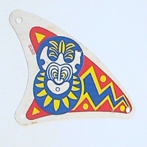 Sail, Triangular, Curved with Islander Print White