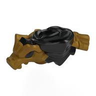 Minifig Neckwear Shoulder Armour With Pearl Gold Dragon pattern Schwarz