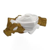 Minifig Neckwear Shoulder Armour With Pearl Gold Dragon pattern White