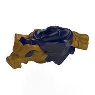 Minifig Neckwear Shoulder Armour With Pearl Gold Dragon pattern Dark Blue