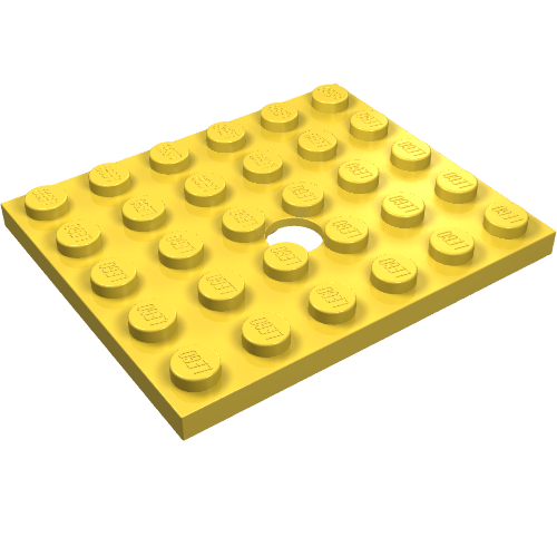 Plate Special 5 × 6 with Hole Yellow