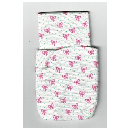 Scala, Sleeping Bag / Baby Pouch with Green Dots and Pink Bows White
