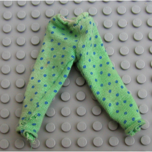 Scala, Trousers / Pants with Blue Dots Print Medium Green