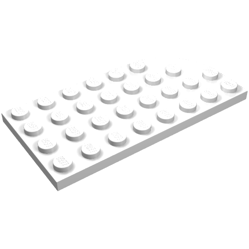 Plate Round Corner Right 4 × 8 White