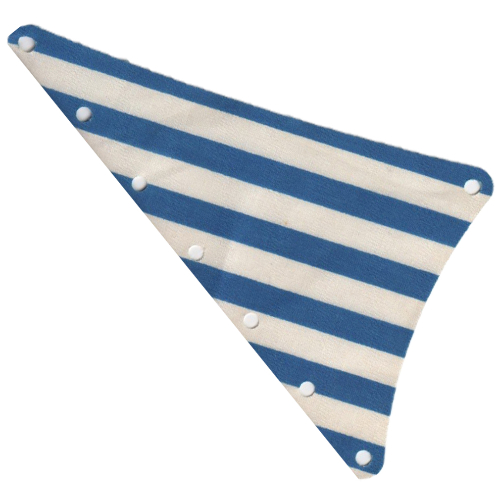 Sail, Triangular, 15 × 22 with Blue Thin Stripes Print Weiß