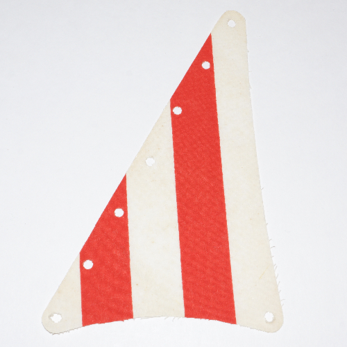 Sail, Triangular, 15 × 22 with Red Thick Stripes Print White