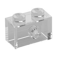 Brick Special 1 × 2 with 1 Center Stud on 1 Side, No Bottom Stud Holder Trans-Clear