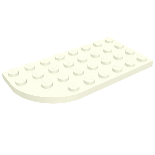 Plate Round Corner Right 4 × 8 with Waffle Bottom