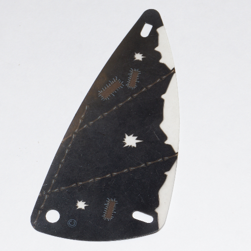 Sail, Triangular, 6 × 12 with Tattered with Patched Cloth Print Trans-Clear