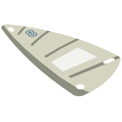 Sail, Triangular, 6 × 12 with Blue 8, Horizontal Gray Stripes, Vertical Gray Stripe Print Transparent
