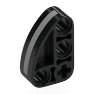 Technic Beam 2 × 3 L-Shape with Quarter Ellipse Thick with Silver Stripe print Schwarz