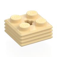 Plate Special 2 × 2 × 2/3 with Axle Hole and Grill on Sides (Haybale) Tan