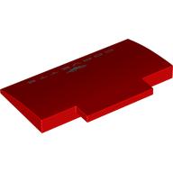 Brick Curved 5 × 8 × 2/3 with No Studs on Top with Silver Corvette print Rot