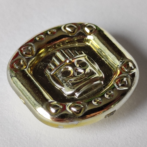 Sun Disk with Molded Minifig Head Chrome Gold