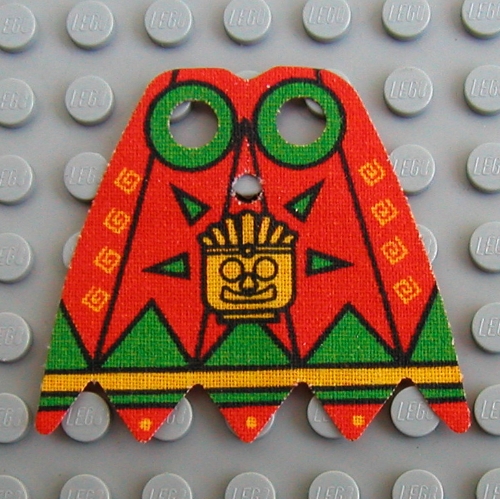 Neckwear Cape, 5 Points with Mayan Print Red