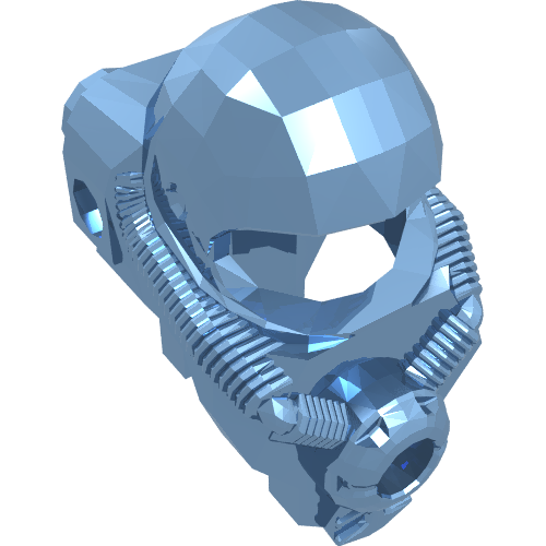 Helmet - Space with 2 Rear Studs Chrome Blue