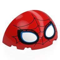 Dome 6 × 3 × 3 Half with Dark Blue Webbings, White/Blue Spider-Man Eyes print Red