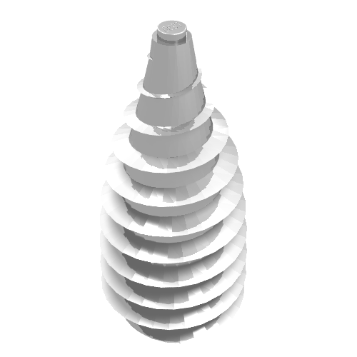 Cone 4 × 4 × 6 2/3 Drill with Grey Peghole Chrome Silver