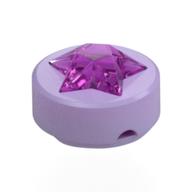 Fliese rund 1 × 1 mit geformtem transparent-hellrosa Stern in Lavendel