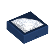 Tile Special 1 × 1 with Molded Opal Trans-Clear Diamond Dunkelblau