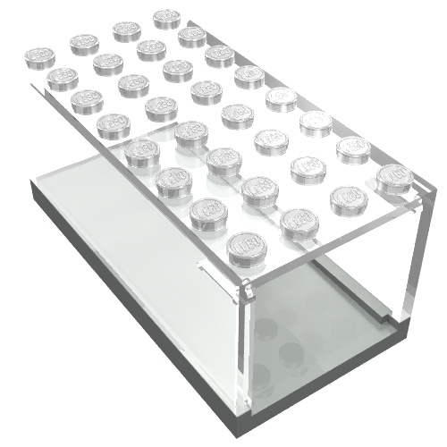 HO Scale Accessory Garage 4 × 8 × 3 Box with Trans-Clear Top Hellgrau